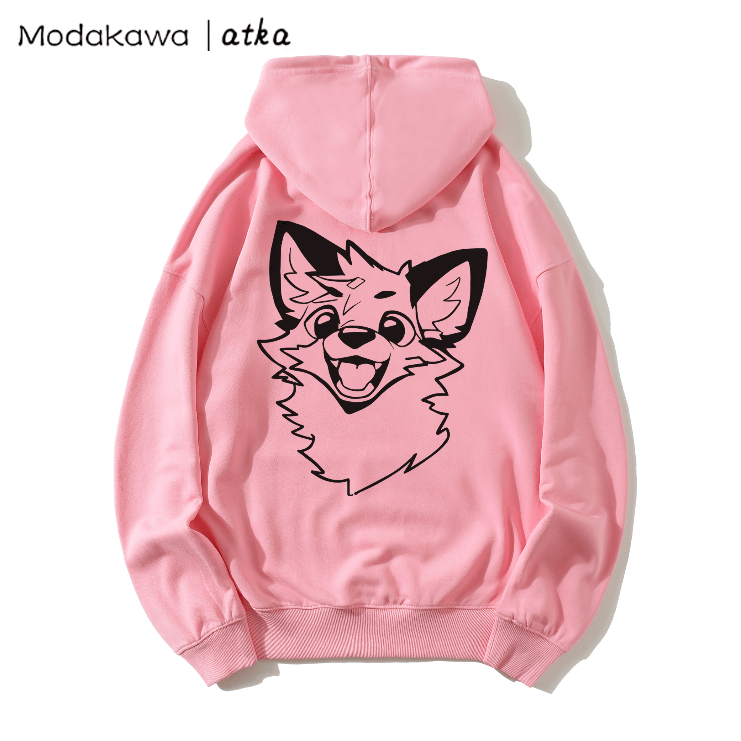 MODAKAWA X atka Lockerer Hoodie mit Fuchs-Print - Pink - 5XL - image 8
