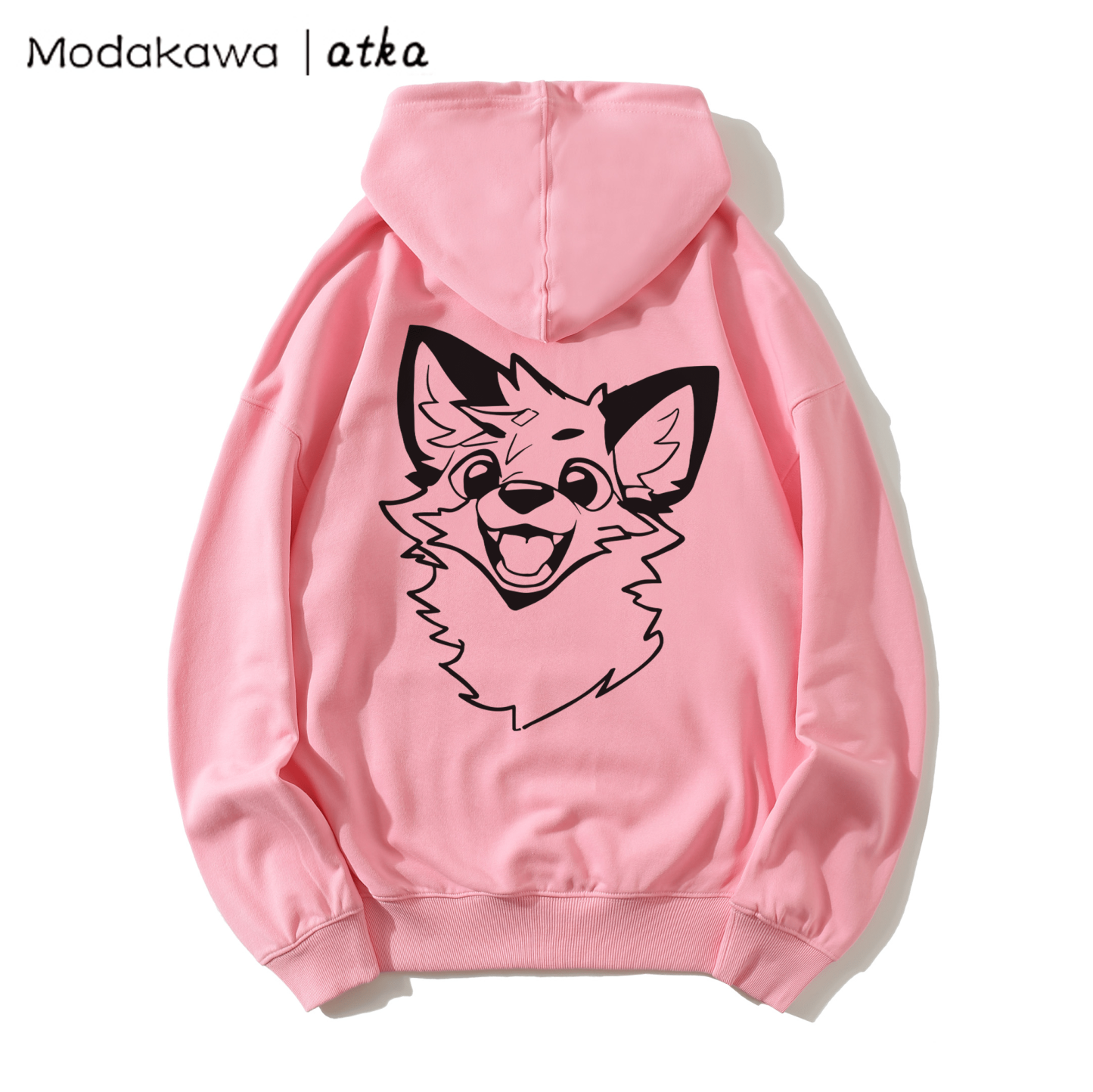 MODAKAWA X atka Lockerer Hoodie mit Fuchs-Print - Pink - 5XL - image 8
