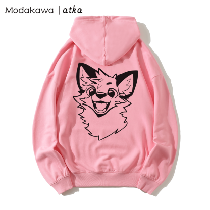 MODAKAWA X atka Lockerer Hoodie mit Fuchs-Print - Pink - 5XL - image 8