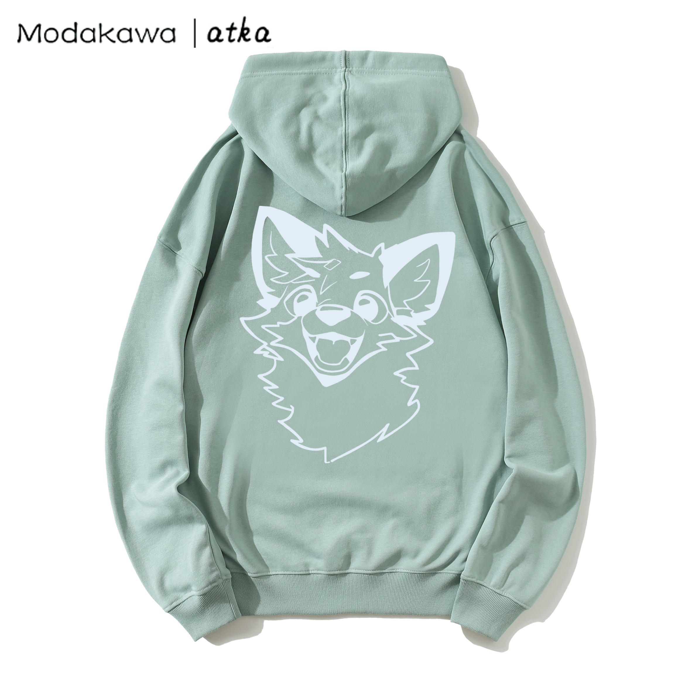 MODAKAWA X atka Lockerer Hoodie mit Fuchs-Print - Green - 5XL - image 4