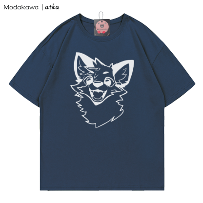 MODAKAWA X atka Fuchs-Print T-Shirt - Purplish Blue - 5XL - image 4