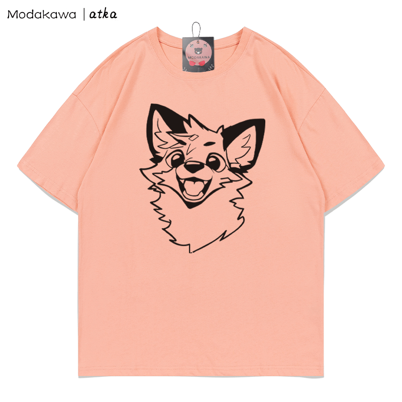 MODAKAWA X atka Fuchs-Print T-Shirt - Peach - 5XL - image 2