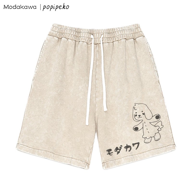 MODAKAWA X popipeko – Shorts mit „Welpe Pookie“-Print im Vintage-Look - Apricot - 3XL - image 1