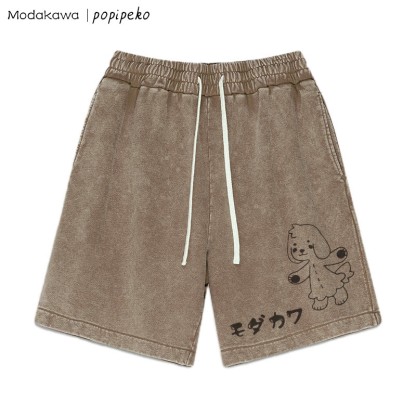 MODAKAWA X popipeko – Shorts mit „Welpe Pookie“-Print im Vintage-Look - Brown - 3XL - image 3