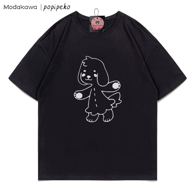 MODAKAWA X popipeko Puppy Pookie Print T-Shirt - Black - 5XL - image 2