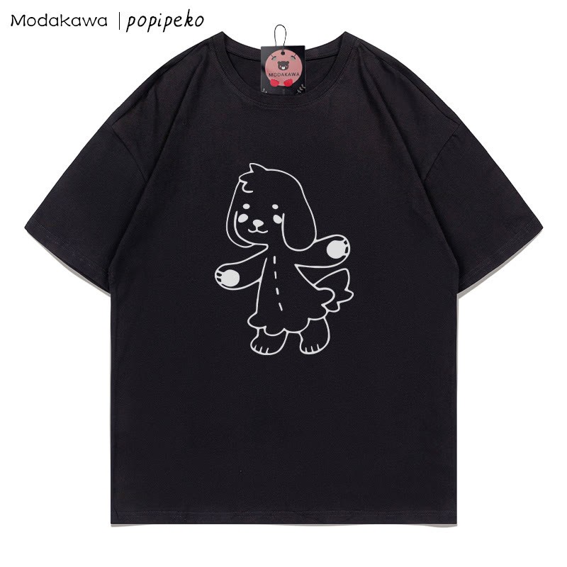 MODAKAWA X popipeko Puppy Pookie Print T-Shirt - Black - 5XL - image 2