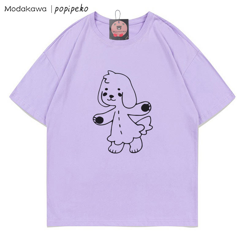 MODAKAWA X popipeko Puppy Pookie Print T-Shirt - Purple - 5XL - image 5