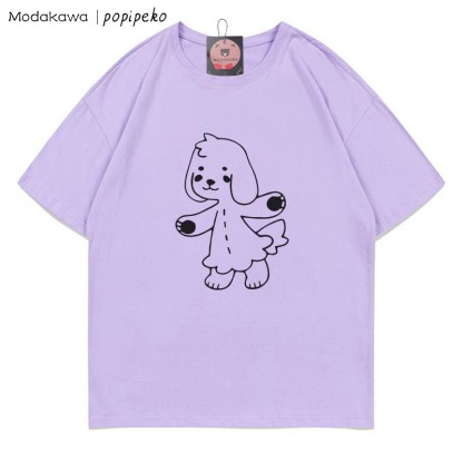 MODAKAWA X popipeko Puppy Pookie Print T-Shirt - Purple - 5XL - image 5