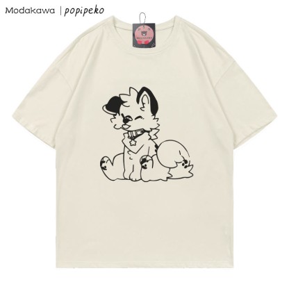 MODAKAWA X popipeko Welpenprint T-Shirt - Beige - 5XL - image 1