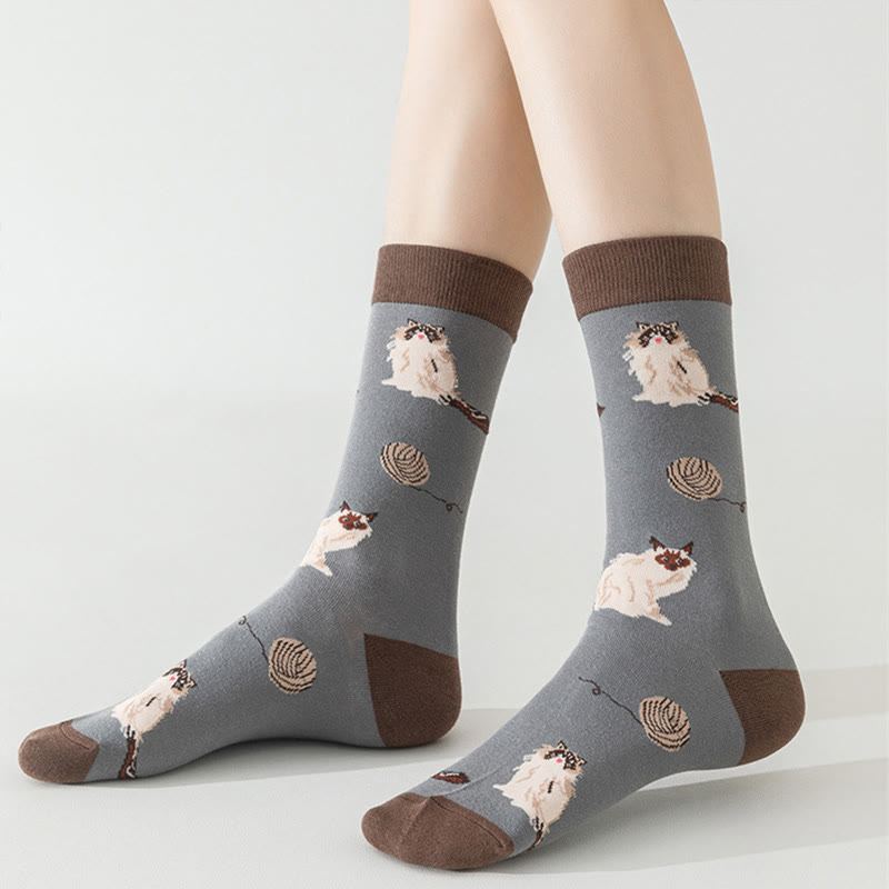 【 Kostenloses Geschenk bei Bestellungen über 80 $】Katzen-Cartoon-Baumwollsocken bis zur Mitte der Wade - image 2