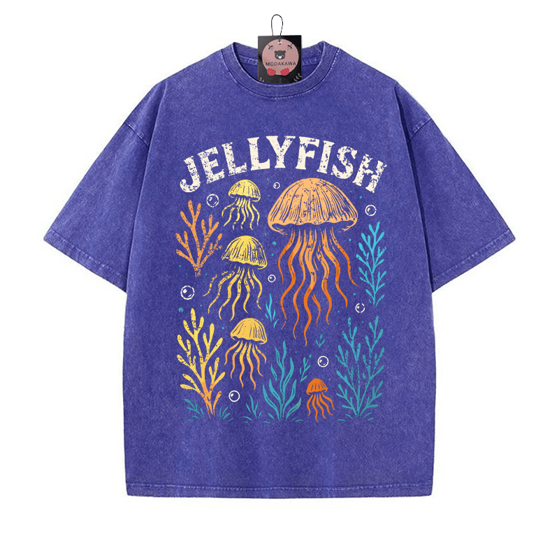 JELLYFISH Vintage gewaschenes T-Shirt - Blau - 5XL - image 3
