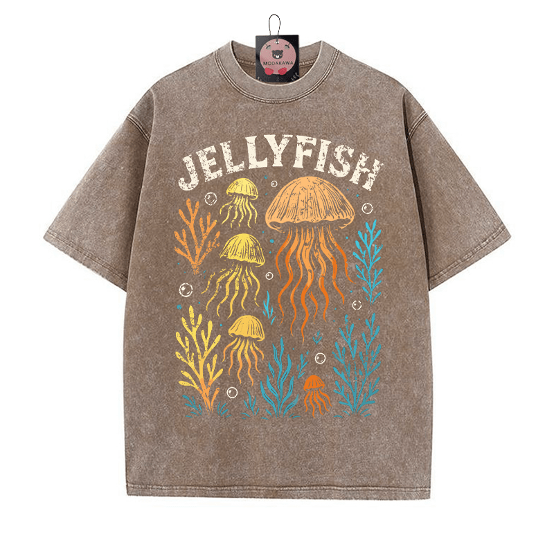 JELLYFISH Vintage gewaschenes T-Shirt - Braun - 5XL - image 1