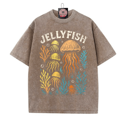 JELLYFISH Vintage gewaschenes T-Shirt - Braun - 5XL - image 1