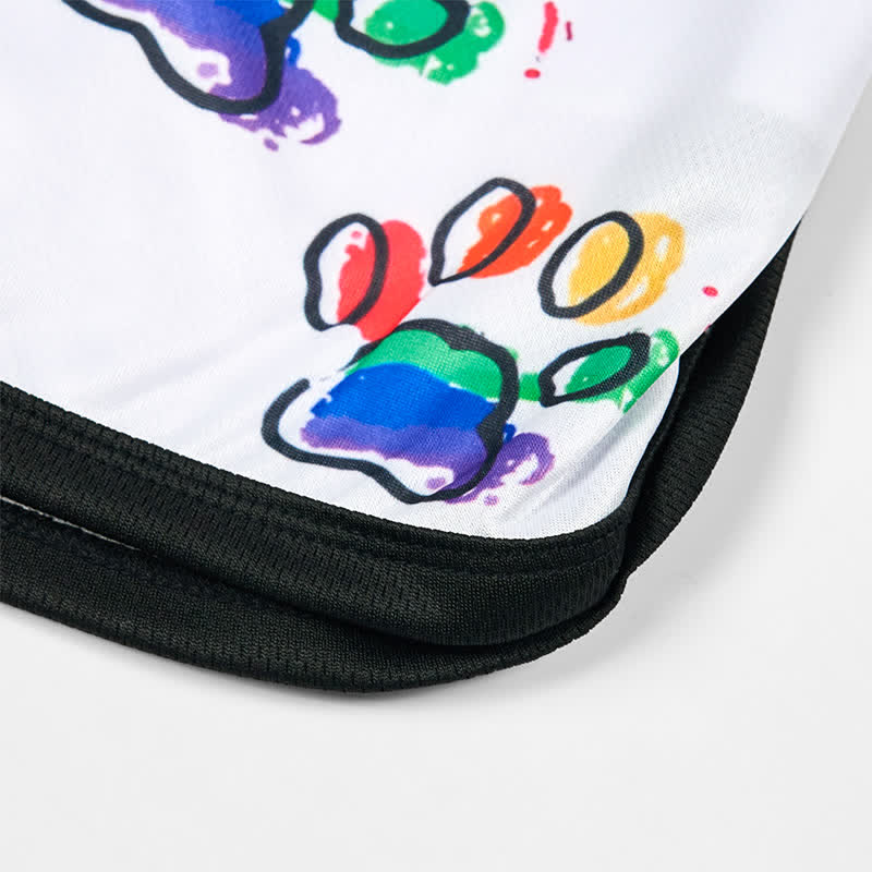 Modakawa Freizeitshorts mit Regenbogen- und Stern-Pfotenmuster - image 4