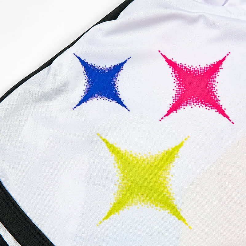 Modakawa Freizeitshorts mit Regenbogen- und Stern-Pfotenmuster - image 2