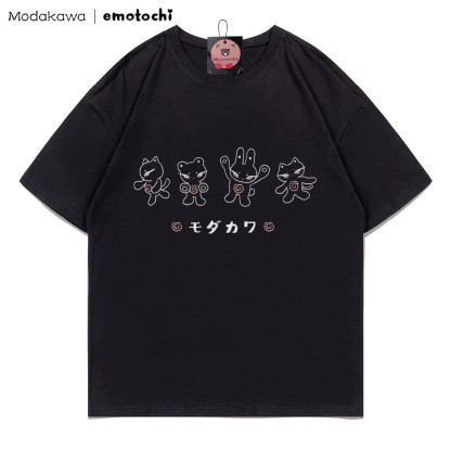 MODAKAWA X emotochi Kitty Print T-Shirt - Black - 5XL - image 3
