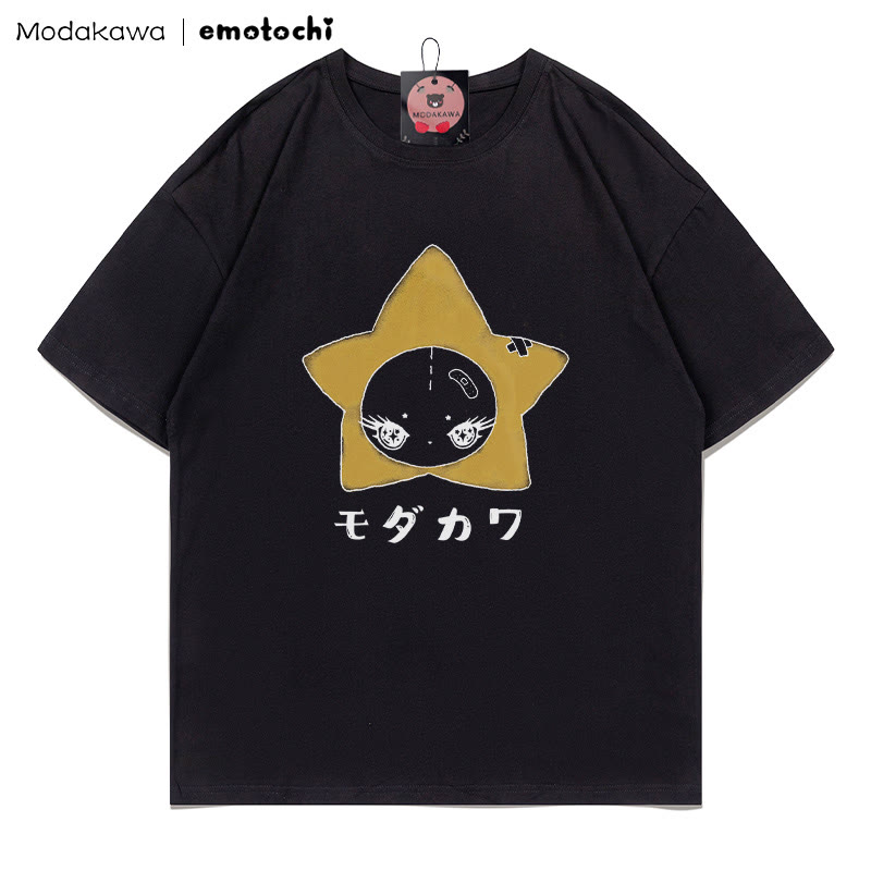 MODAKAWA X emotochi Sternenprint T-Shirt - Black - 5XL - image 1