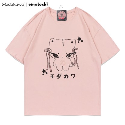 MODAKAWA X emotochi Bow Kitty Print T-Shirt - Pink - 5XL - image 1