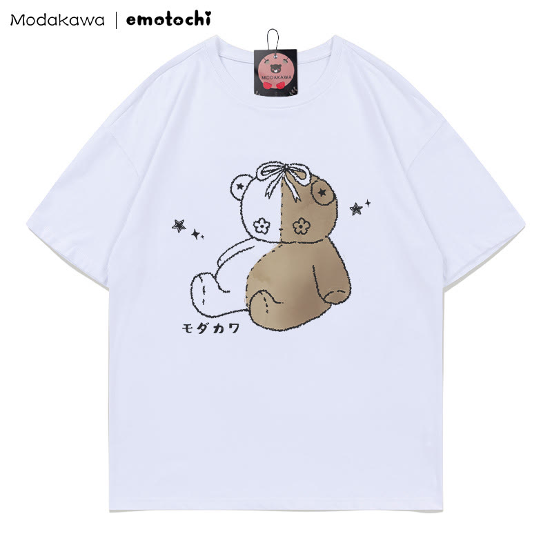 MODAKAWA X emotochi T-Shirt mit gesticktem Bärenprint - White - 5XL - image 4