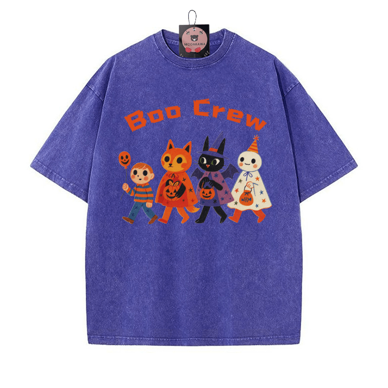 BOO CREW – T-Shirt mit verwaschenem Vintage-Print „Kitty Snowman Boy“ - Blau - 5XL - image 2