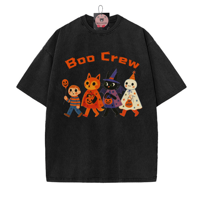 BOO CREW – T-Shirt mit verwaschenem Vintage-Print „Kitty Snowman Boy“ - Schwarz - 5XL - image 1