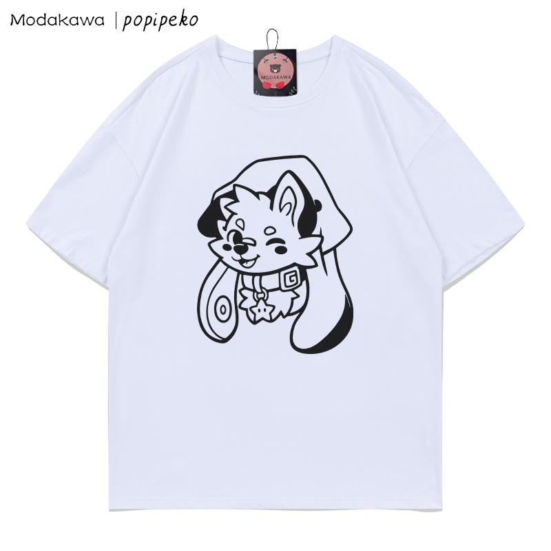 MODAKAWA X popipeko Welpenprint T-Shirt - White - 5XL - image 2
