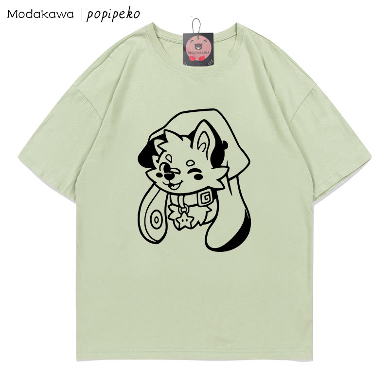 MODAKAWA X popipeko Welpenprint T-Shirt - Green - 5XL - image 4