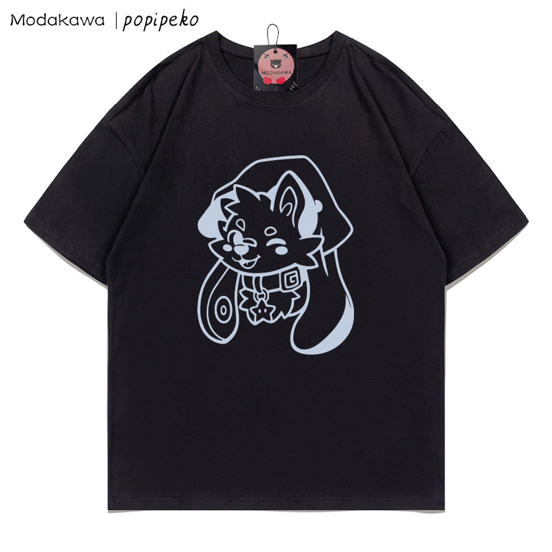 MODAKAWA X popipeko Welpenprint T-Shirt - Black - 5XL - image 3