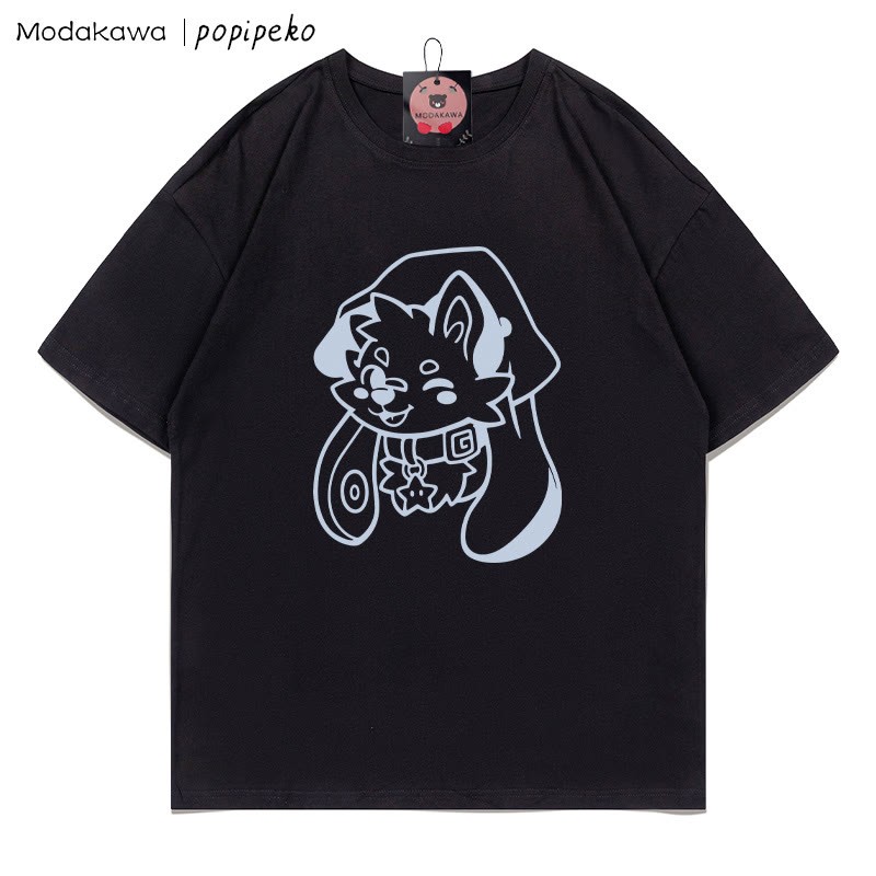 MODAKAWA X popipeko Welpenprint T-Shirt - Black - 5XL - image 3