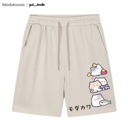 MODAKAWA x gud_doodle Shorts mit Kätzchen-Print - Aprikose - 5XL - image 1