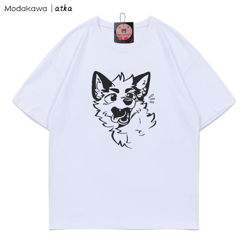 MODAKAWA X atka T-Shirt mit verspieltem Fuchsgesicht-Grafik - White - 5XL - image 1