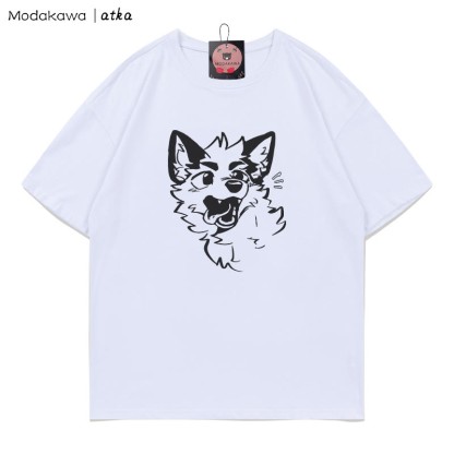 MODAKAWA X atka T-Shirt mit verspieltem Fuchsgesicht-Grafik - White - 5XL - image 1
