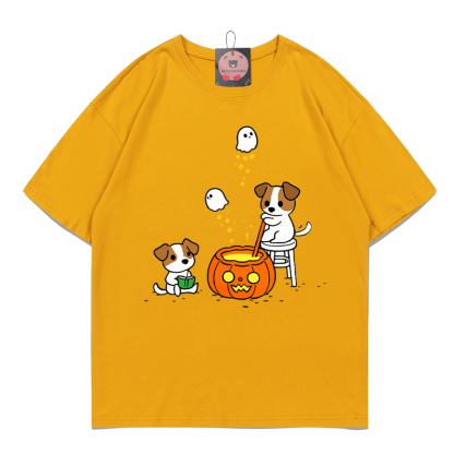 Howl-o-ween Brew Puppy Pumpkin Ghost Grafik-T-Shirt - Yellow - 5XL - image 6