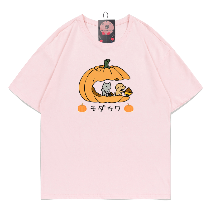 Pfoten Kürbisse Kätzchen Welpe Halloween Grafik T-Shirt - Pink - 5XL - image 2