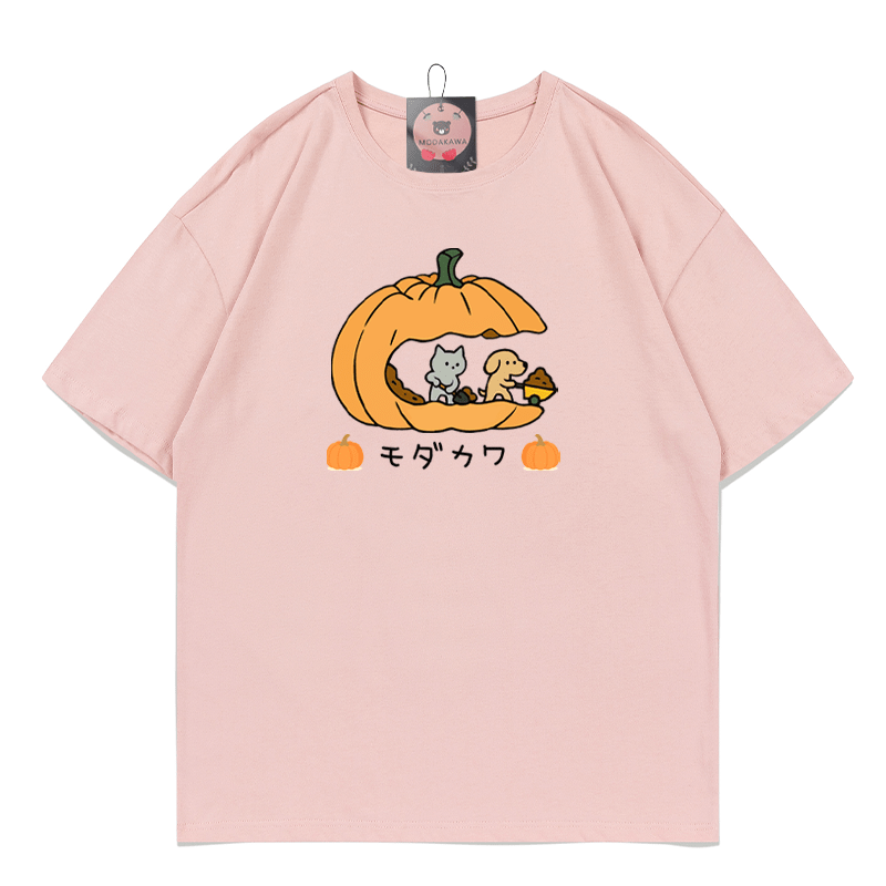 Pfoten Kürbisse Kätzchen Welpe Halloween Grafik T-Shirt - Dark Pink - 5XL - image 1