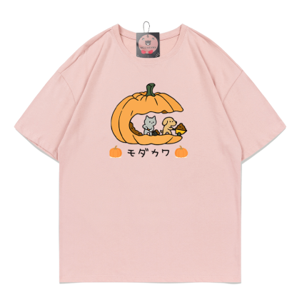 Pfoten Kürbisse Kätzchen Welpe Halloween Grafik T-Shirt - Dark Pink - 5XL - image 1