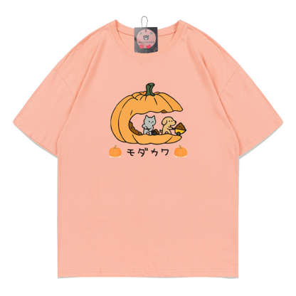 Pfoten Kürbisse Kätzchen Welpe Halloween Grafik T-Shirt - Peach - 5XL - image 7