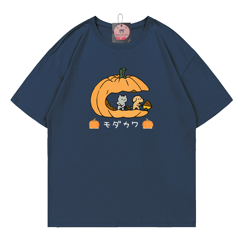 Pfoten Kürbisse Kätzchen Welpe Halloween Grafik T-Shirt - Purplish Blue - 5XL - image 6