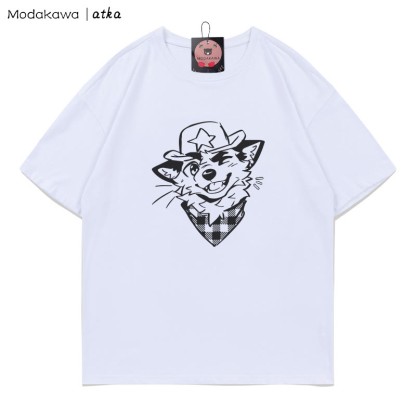 MODAKAWA X atka Cowboy Fox Winking Graphic T-Shirt - White - 5XL - image 2