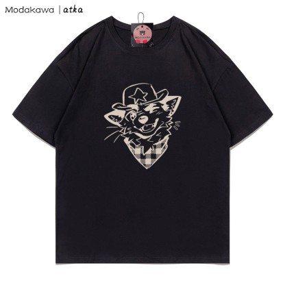 MODAKAWA X atka Cowboy Fox Winking Graphic T-Shirt - Black - 5XL - image 3