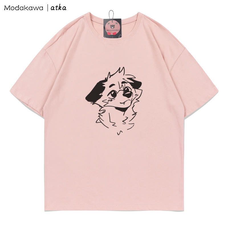 MODAKAWA X atka Anticipating Fox Grafik-T-Shirt - Dark Pink - 5XL - image 1