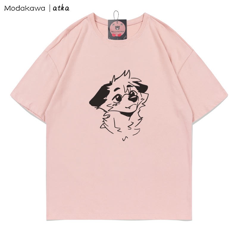 MODAKAWA X atka Anticipating Fox Grafik-T-Shirt - Dark Pink - 5XL - image 1