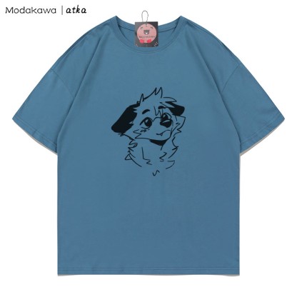 MODAKAWA X atka Anticipating Fox Grafik-T-Shirt - Dark Dusty Blue - 5XL - image 5