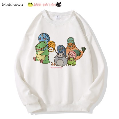 MODAKAWA X jessthechen Animal Friends Grafik-Sweatshirt - White - 5XL - image 2