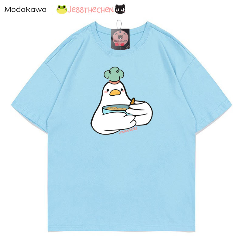 MODAKAWA X jessthechen Duck Chef Grafik-T-Shirt - Blue - 5XL - image 1