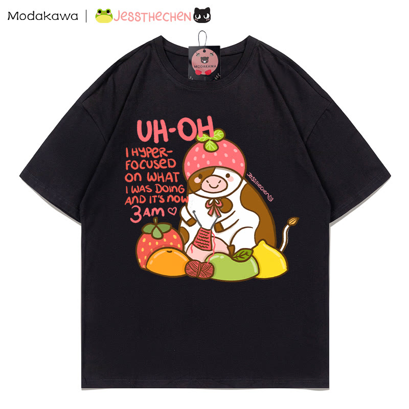 MODAKAWA X jessthechen Fruit Cow Grafik-T-Shirt - Black - 5XL - image 2