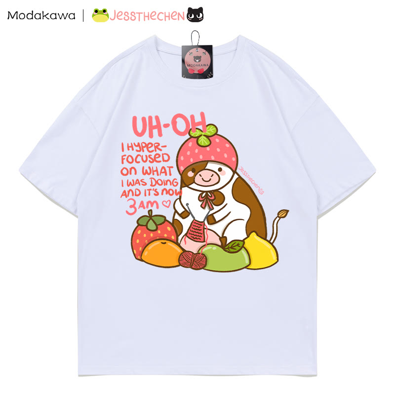 MODAKAWA X jessthechen Fruit Cow Grafik-T-Shirt - White - 5XL - image 1