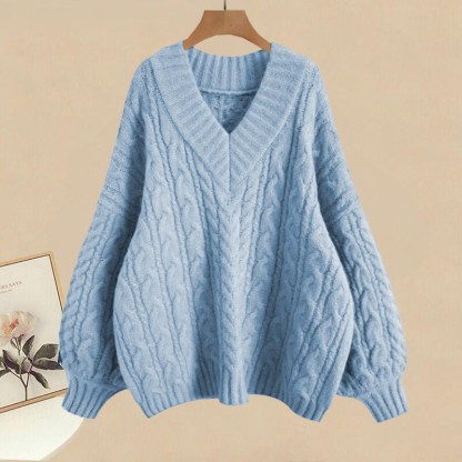 Strickpullover, karierte Hose, passendes Outfit - Blue Sweater - XL - image 4