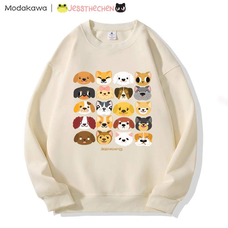 MODAKAWA X jessthechen Sweatshirt mit Welpenprint im Graffiti-Stil und Rundhalsausschnitt - Apricot - 5XL - image 2