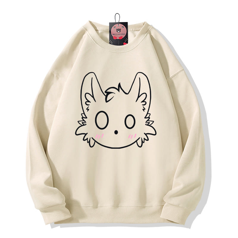 Sweatshirt mit Little Monster Print und Rundhalsausschnitt - Apricot - 5XL - image 8